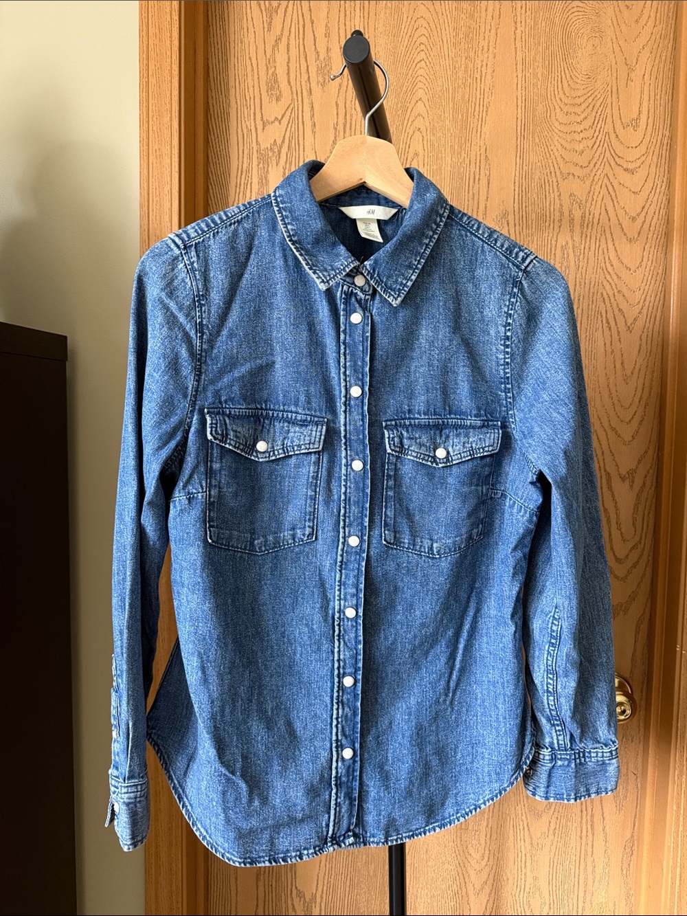 H&M Blue Denim Button-Down Shirt